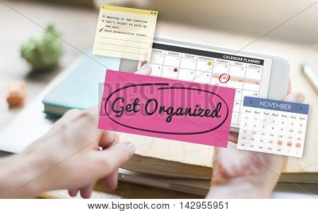 Get Organized Tidy Up Clean Schedule To Do Concept