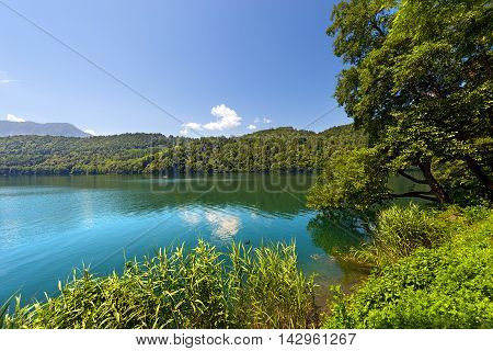 Lago di Levico (Levico Lake) in Trentino Alto Adige Italy Europe
