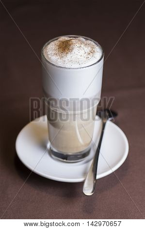 Latte Coffee or caffe latte in tall latte glasses