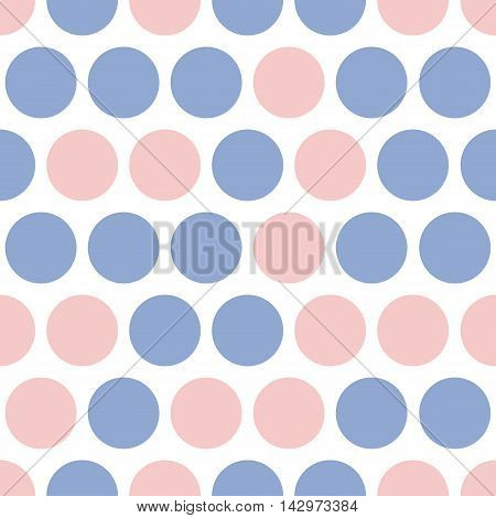 Dotted seamless pattern vector, pink and blue dots. Vector geometricbackground with big polka dot