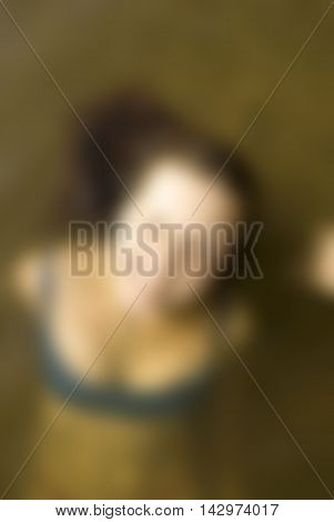 Sexy girl at the beach theme creative abstract blur background with bokeh effect