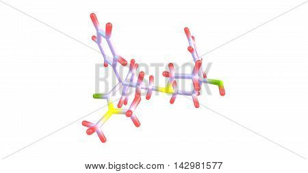Loperamide is a medication used to decrease the frequency of diarrhea. It is often used for this purpose in gastroenteritis. 3d illustration