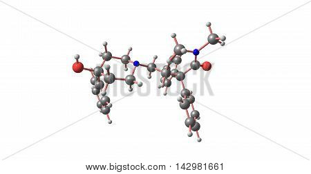 Loperamide is a medication used to decrease the frequency of diarrhea. It is often used for this purpose in gastroenteritis. 3d illustration
