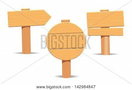 Vector illustration of a wooden pole with a pointer arrow