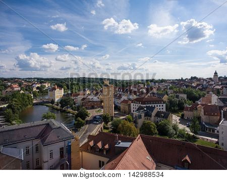 Aerial View Altenburg Thuringia Castle old medieval town summer