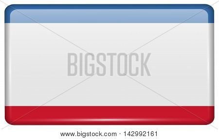 Flags Crimea In The Form Of A Magnet On Refrigerator With Reflections Light. Vector