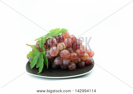 fresh red grape isolated on white background
