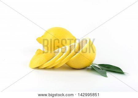 fresh lemon isolated on white background health