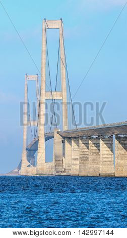Great Belt bridge on a bright summer day