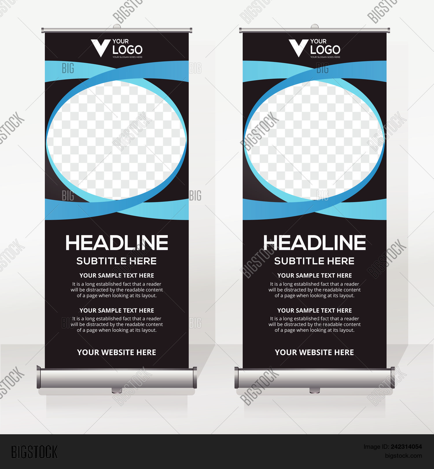 Roll Banner Design Vector Photo Free Trial Stock Roll Up Banner Design Template Vertical Abstract Background Pull Modern