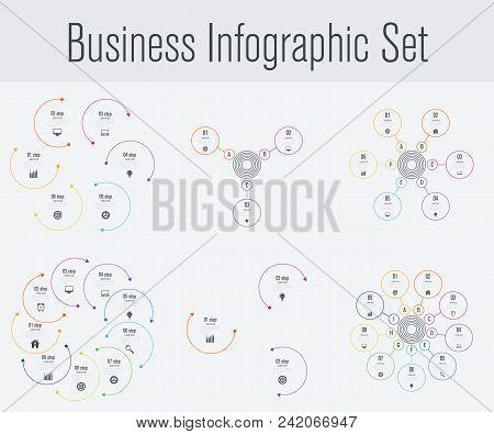 Set With Infographics. Data And Information Visualization. Template. Stock Vector. Dynamic Infograph