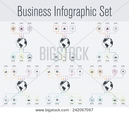 Set With Infographics. Data And Information Visualization. Template. Stock Vector. Dynamic Infograph