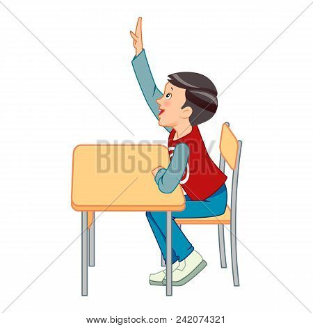 Preschoolers Raising Their Hands In Class - Vector