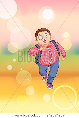 Illustration Of A Young Boy Jumping For Joy Outdoors