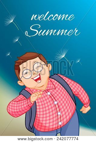 Illustration Of A Young Boy Jumping For Joy Outdoors