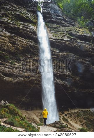 Natural Reservation Of Peričnik Waterfall In Slovenia