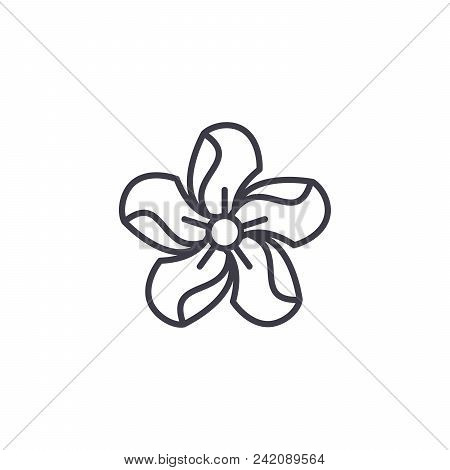 Oleander Line Icon, Vector Illustration. Oleander Flat Concept Sign.
