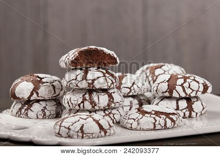 Home Baked Peppermint And Chocolate Crinkle Cookies