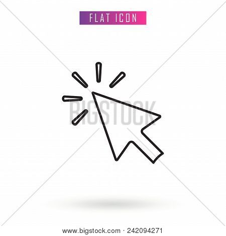 Mouse Click . Outline. Flat Vector Icon