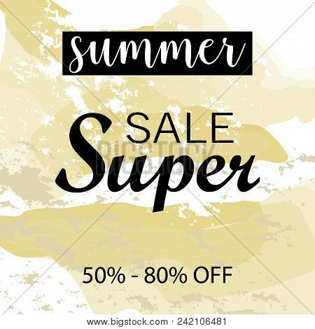 Clearance Sale Square Pink And Gold Banner Template With Marble Texture On White Background.