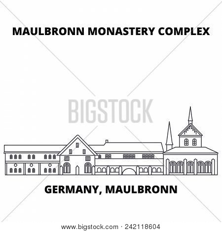 Germany, Maulbronn, Maulbronn Monastery Complex Line Icon, Vector Illustration. Germany, Maulbronn, 