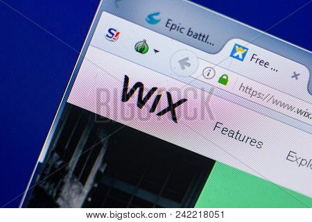 Ryazan, Russia - May 20, 2018: Homepage Of Wix Website On The Display Of Pc, Url - Wix.com