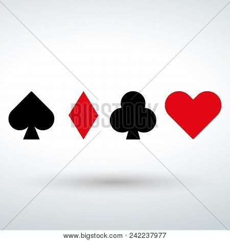 Set Of Vector Playing Card Suit Icon Symbols