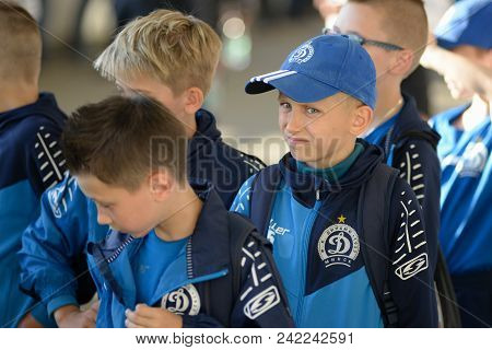 Minsk, Belarus - May 23, 2018: Little Fans Having Fun Before The Belarusian Premier League Football 