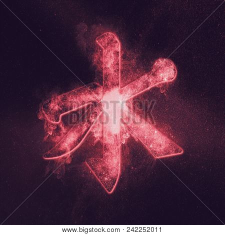 Confucian Symbol. Chinese Philosophy. Abstract Night Sky Background.