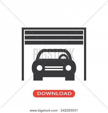 Car Parking Garage Vector Icon Flat Style Illustration For Web, Mobile, Logo, Application And Graphi