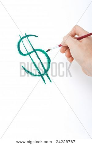 Hånd maleri Dollar Symbol