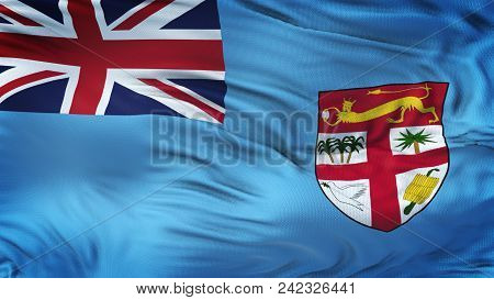 Fiji Realistic 3d Waving Flag With Highly Detailed Fabric Texture In 4k Resolution.