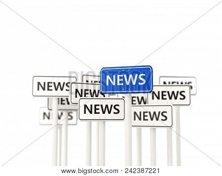 News Road Sign Opposite To Fake Signs