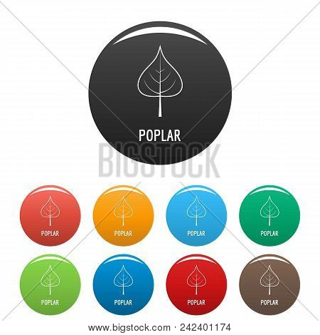 Poplar Leaf Icon. Simple Illustration Of Poplar Leaf Vector Icons Set Color Isolated On White