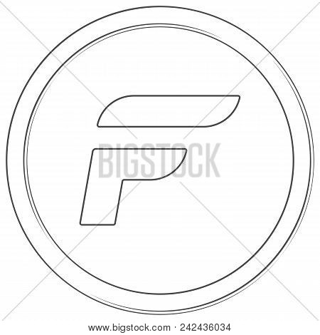 Folm - Cryptocurrency Coin. Vector Thin Line Icon. Lineart Illustration On White Background. Interne