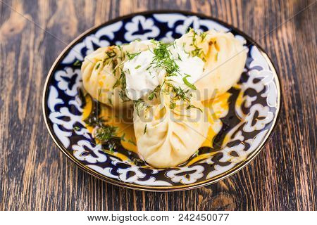 Manti. Traditional Meat Dish Of The Peoples Of Central Asia.