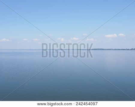 Landscapes Of Artificial European Goczalkowice Reservoir In Poland With Clear Blue Sky In 2018 Warm 