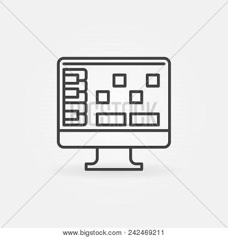 Digital Audio Workstation Icon. Vector Daw Concept Symbol In Thin Line Style