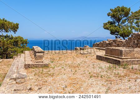 Ancient Ruins In City Of Kamiros Located In The Northwest Of The Island Of Rhodes.