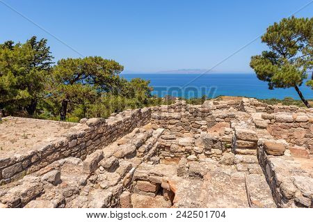 Ancient Ruins In City Of Kamiros Located In The Northwest Of The Island Of Rhodes.