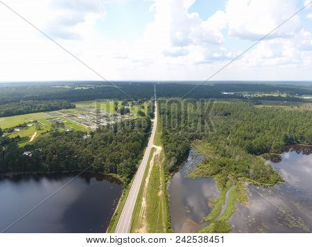 Aerial View Of Big Creek Lake In Semmes, Alabama