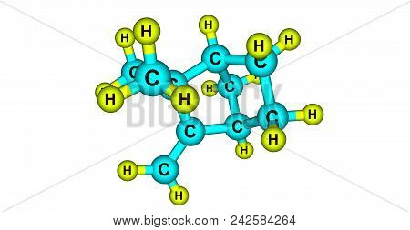 Camphene Molecular Structure Isolated On White