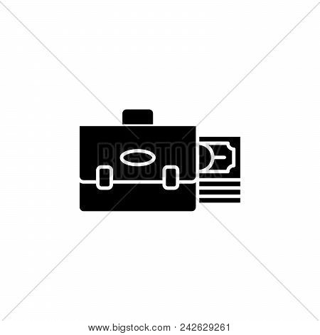 Investment Portfolio Black Icon Concept. Investment Portfolio Flat  Vector Website Sign, Symbol, Ill