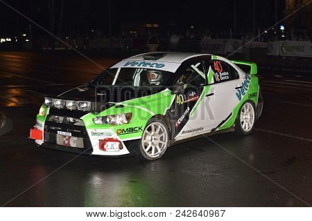 Brasov, Romania - March 26-28 : Unknown Pilots Competing In Tess Rally Brasov 2015 On March 26 - 28,