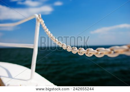 White Chain On A Liner In The Sea