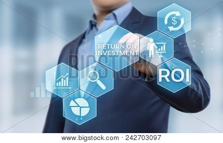 Roi Return On Investment Finance Profit Success Internet Business Technology Concept.