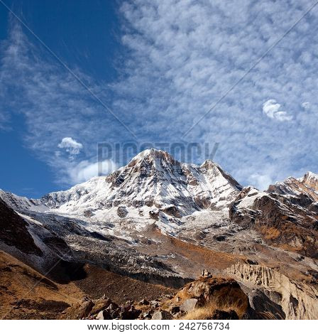 Panorama Of Mount Annapurna South, Also Called Annapurna Dakshin Or Moditse - View From Annapurna Ba