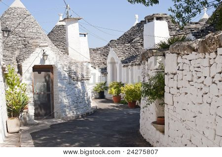Alberobello (bari, Puglia, Itálie): ulice ve městě Trulli
