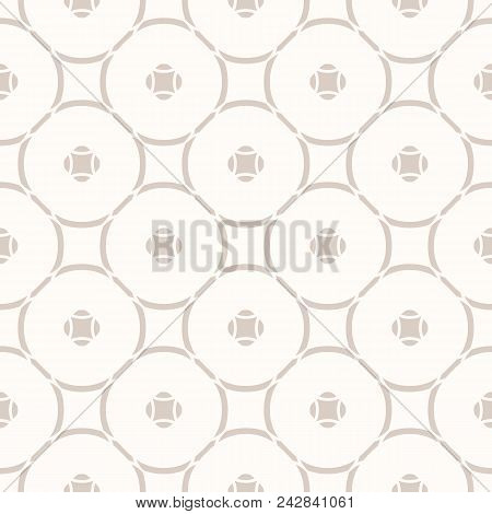Subtle Vector Geometric Seamless Pattern With Thin Circular Grid. Simple Modern Abstract Background.