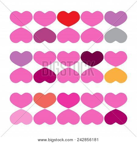 Hearts Vector Illustration Background,happy Valentines Day,pink And Red Hearts Tags